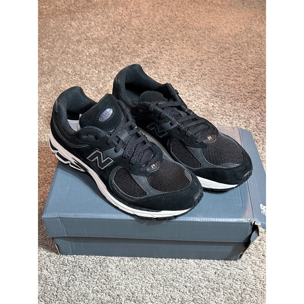Size 12 Men's New Balance 2002R Black Grey Suede Mesh Sneakers M2002RBK